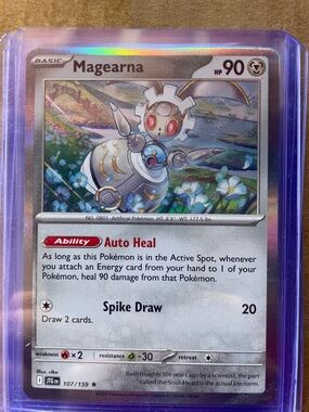 Pokemon Magearna Silver & Gold Holo Trading Card
